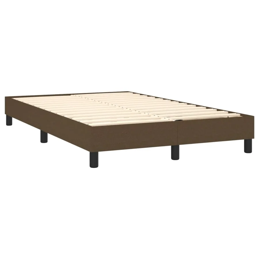Sommier à lattes de lit matelas et LED marron foncé 120x190 cm - 6