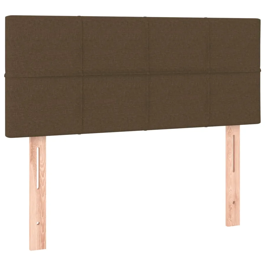 Sommier à lattes de lit matelas et LED marron foncé 120x190 cm - 9