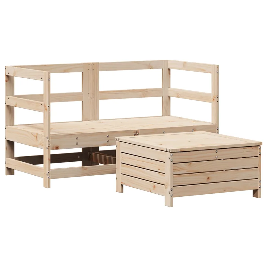 Salon de jardin 3 pcs bois de pin massif - 2