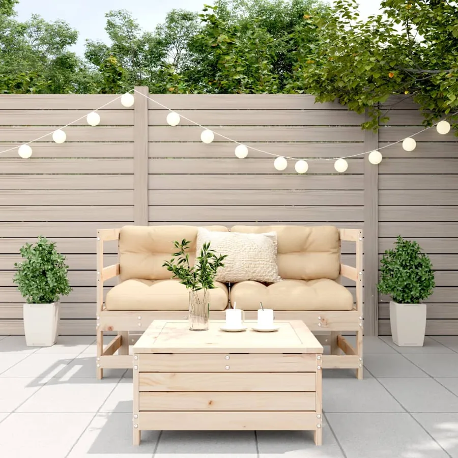 Salon de jardin 3 pcs bois de pin massif - 3