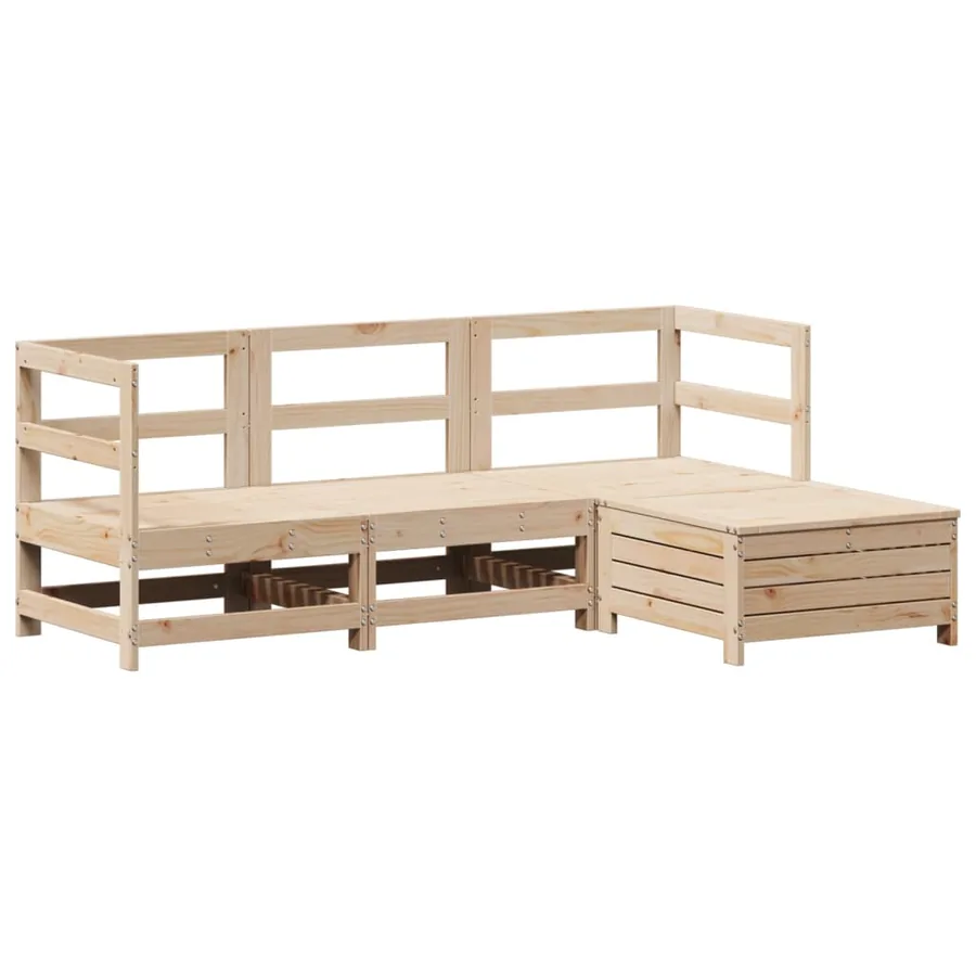 Salon de jardin 4 pcs bois massif de pin - 2