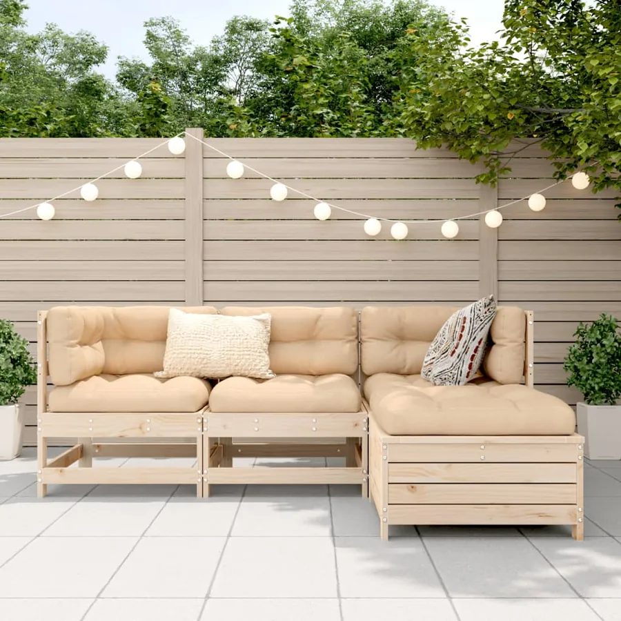 Salon de jardin 4 pcs bois massif de pin - 3