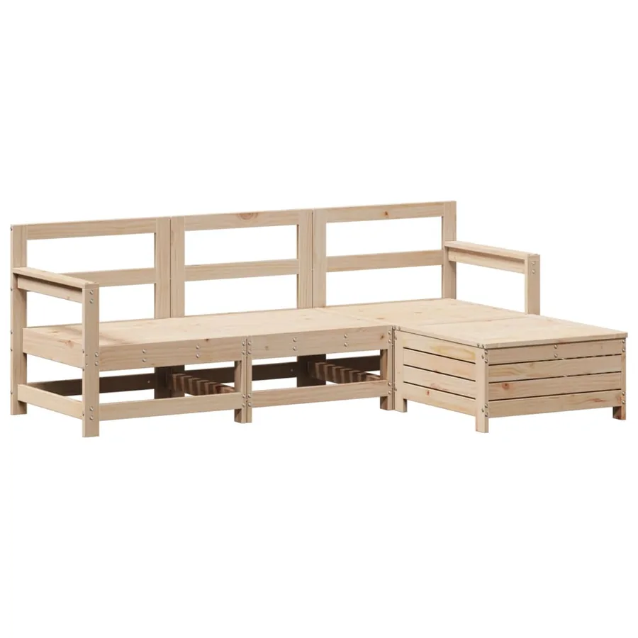Salon de jardin 4 pcs bois massif de pin - 2