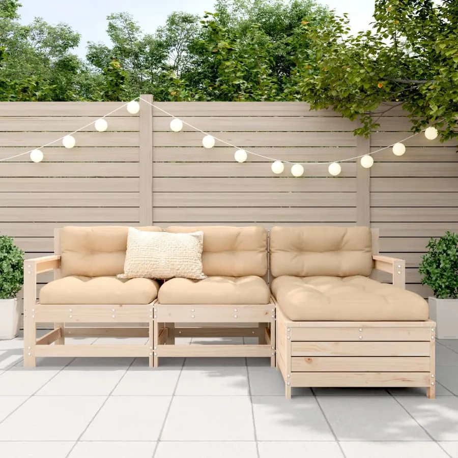 Salon de jardin 4 pcs bois massif de pin - 3