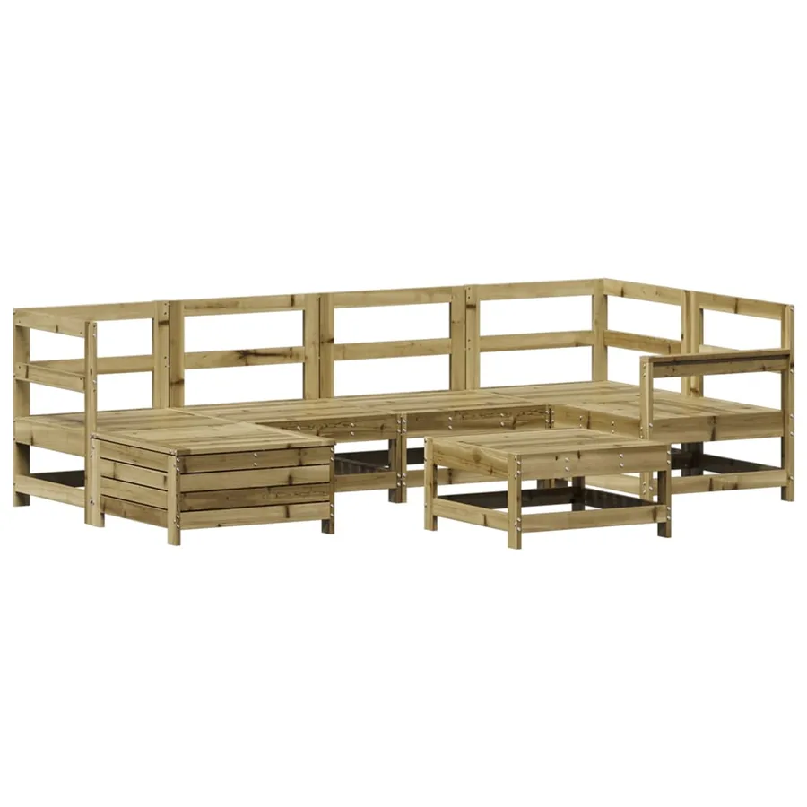 Salon de jardin 7 pcs bois de pin imprégné - 2