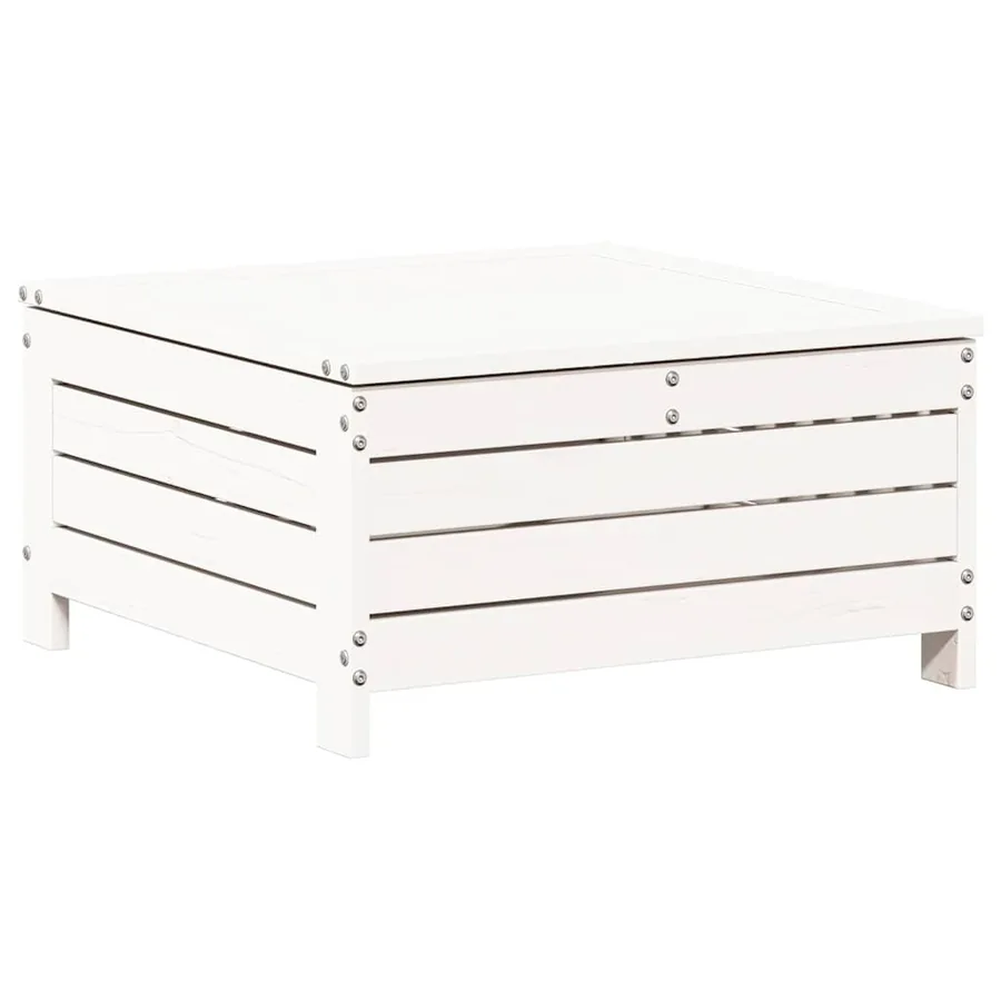 Salon de jardin 7 pcs Blanc Bois de pin massif - 7