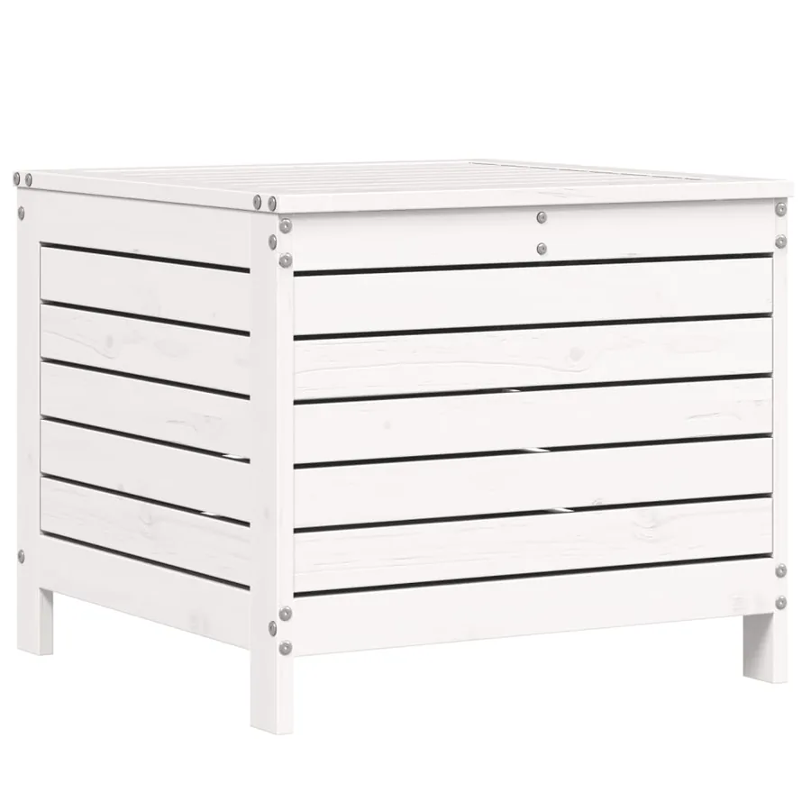 Salon de jardin 5 pcs blanc bois massif de pin - 7