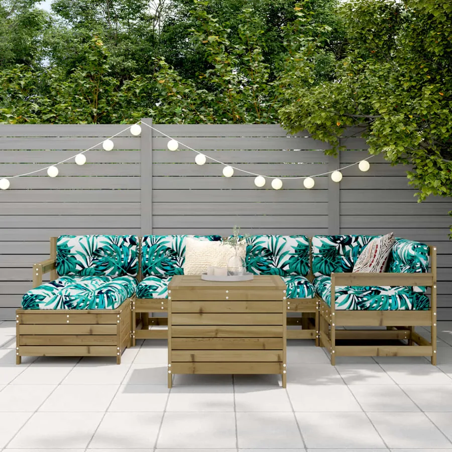 Salon de jardin 7 pcs bois de pin imprégné - 3