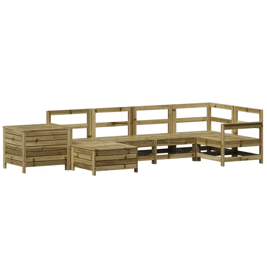 Salon de jardin 7 pcs bois de pin imprégné - 2