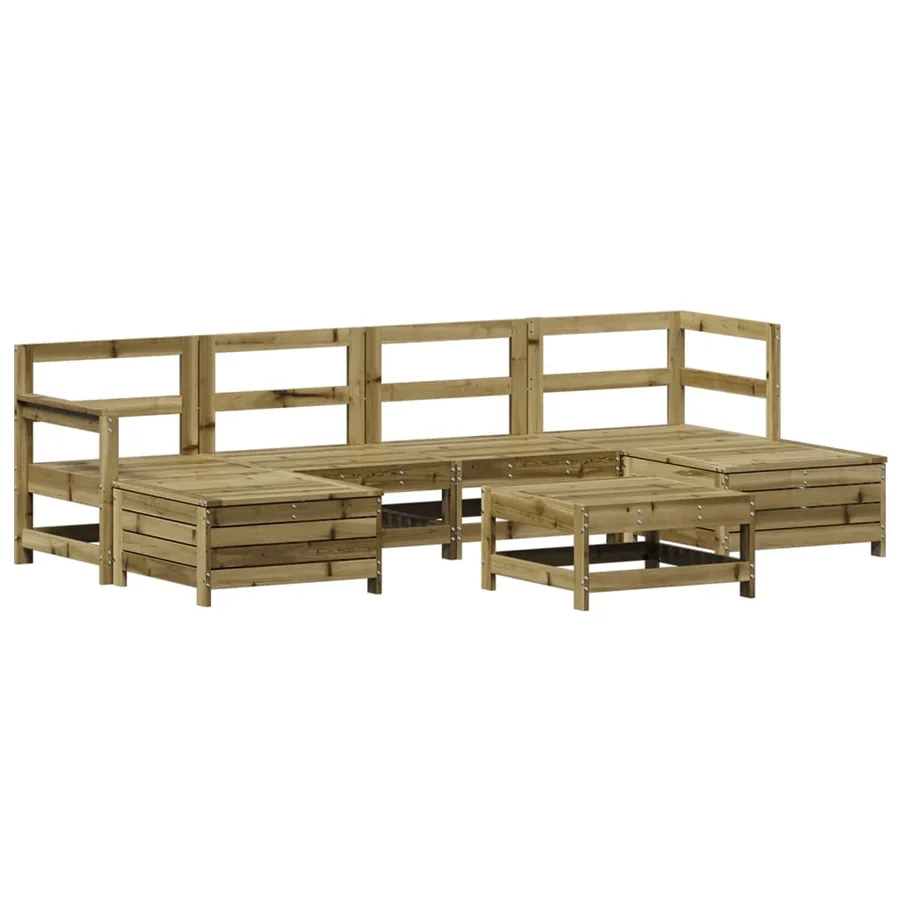 Salon de jardin 7 pcs bois de pin imprégné - 2