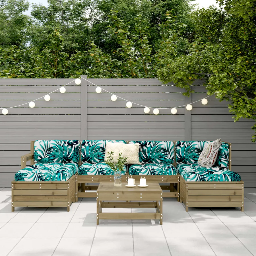 Salon de jardin 7 pcs bois de pin imprégné - 3