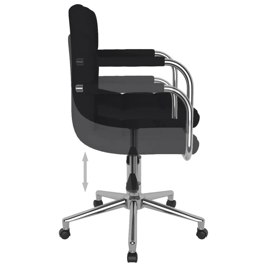 Chaise pivotante de salle à manger Noir Tissu - 5