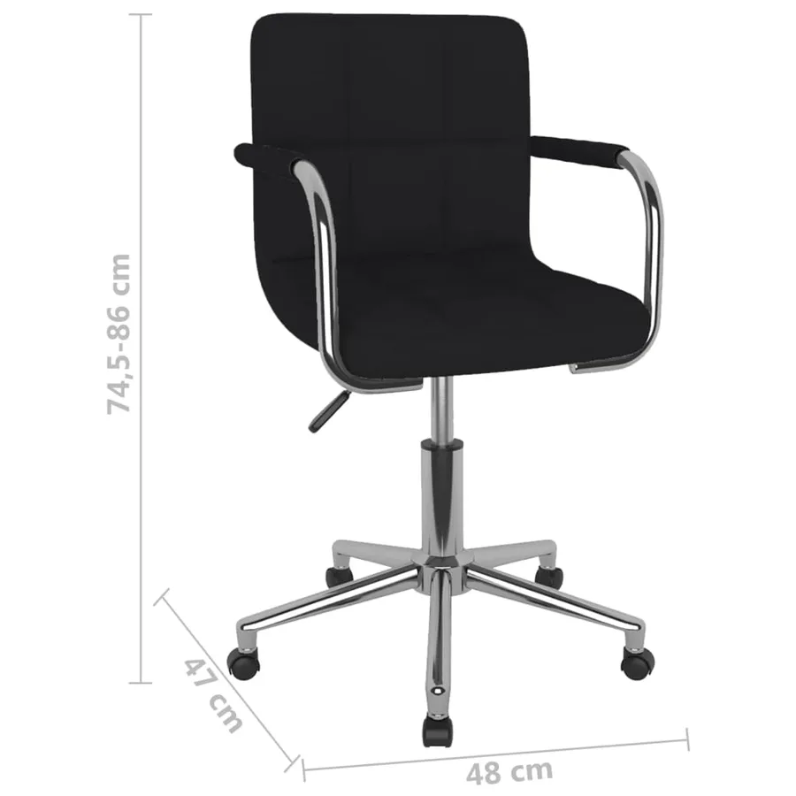Chaise pivotante de salle à manger Noir Tissu - 8