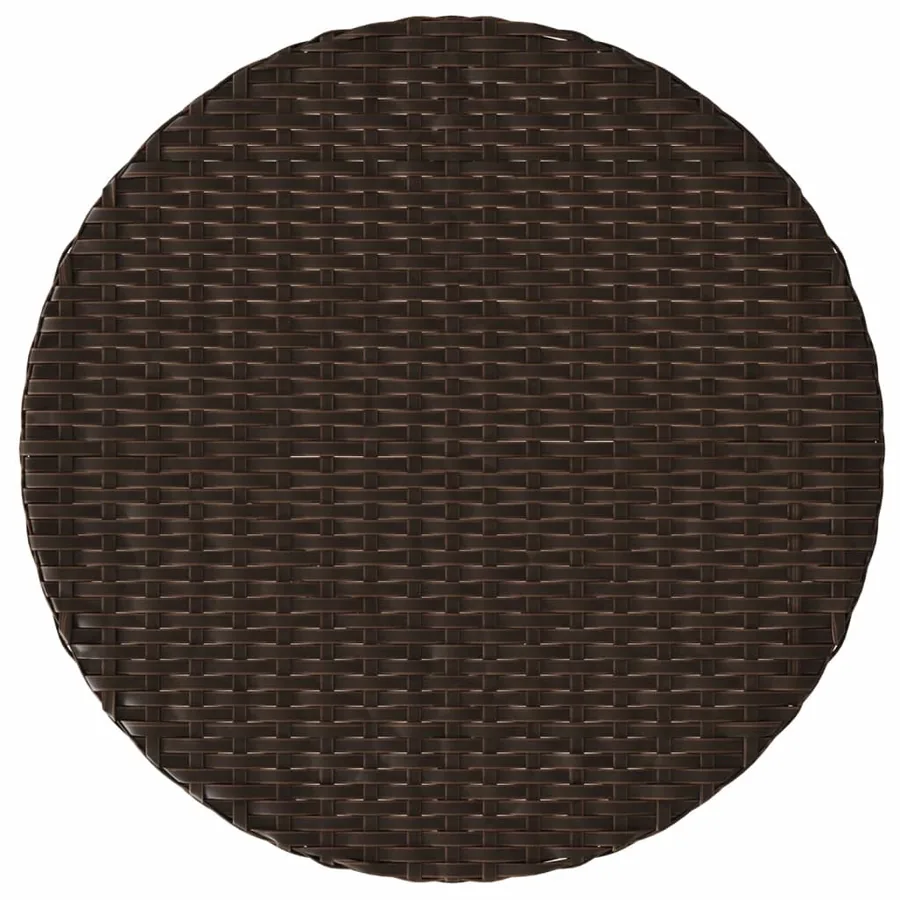 Ensemble de bistro 3 pcs avec coussins marron résine tressée - 10