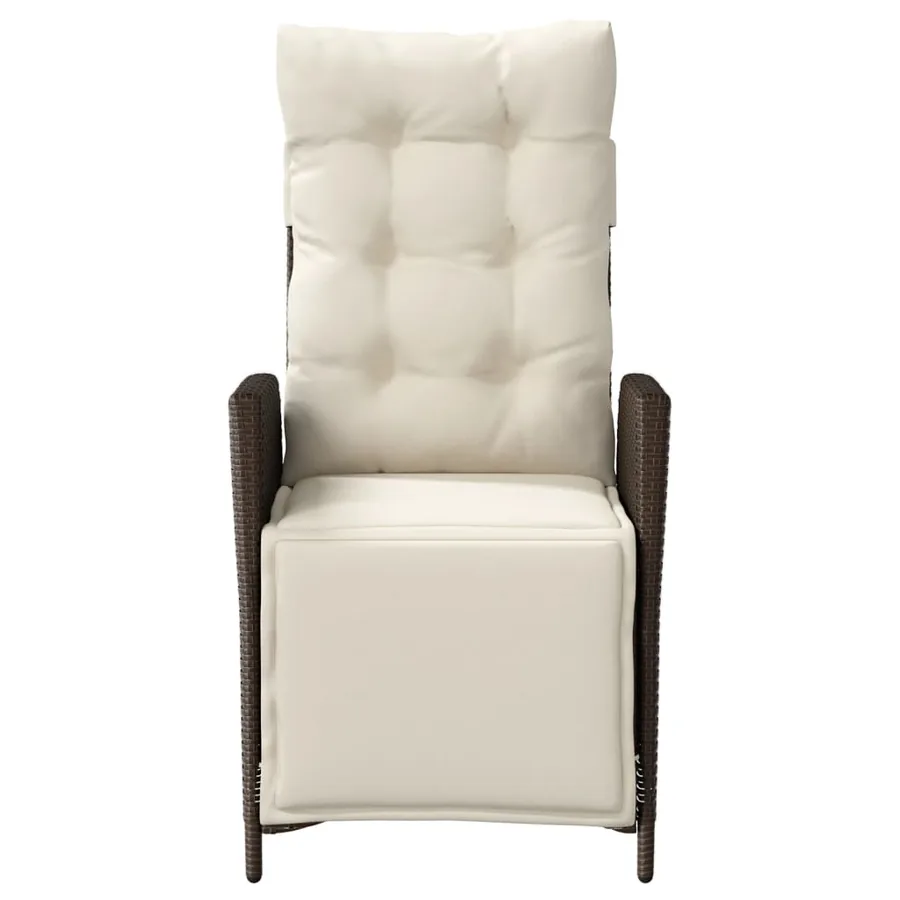 Ensemble de bistro 3 pcs avec coussins marron résine tressée - 5