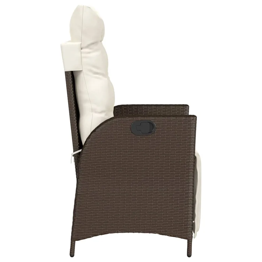 Ensemble de bistro 3 pcs avec coussins marron résine tressée - 6