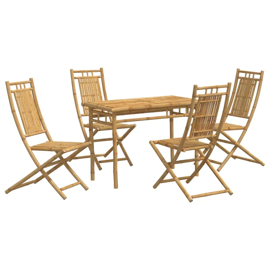 Ensemble à manger de jardin 5 pcs bambou - 2