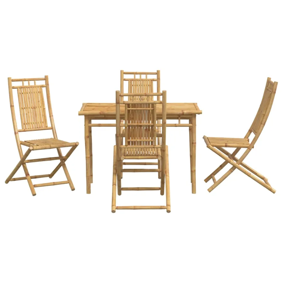 Ensemble à manger de jardin 5 pcs bambou - 3