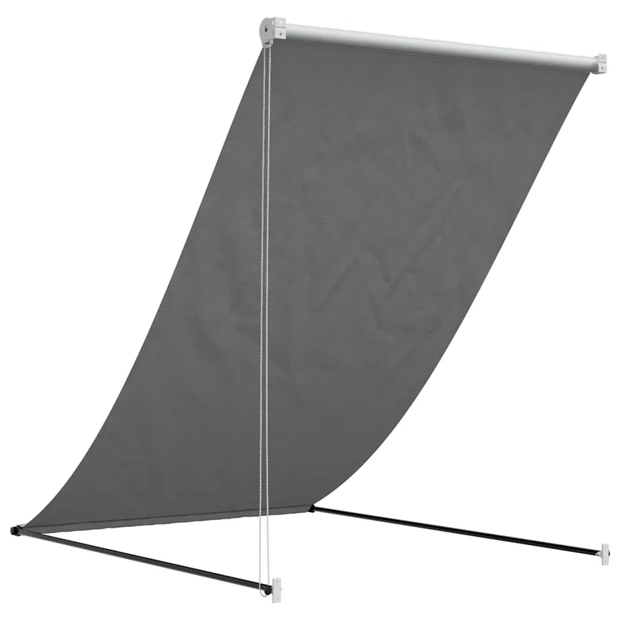 Auvent rétractable anthracite 100x150 m tissu et acier - 5