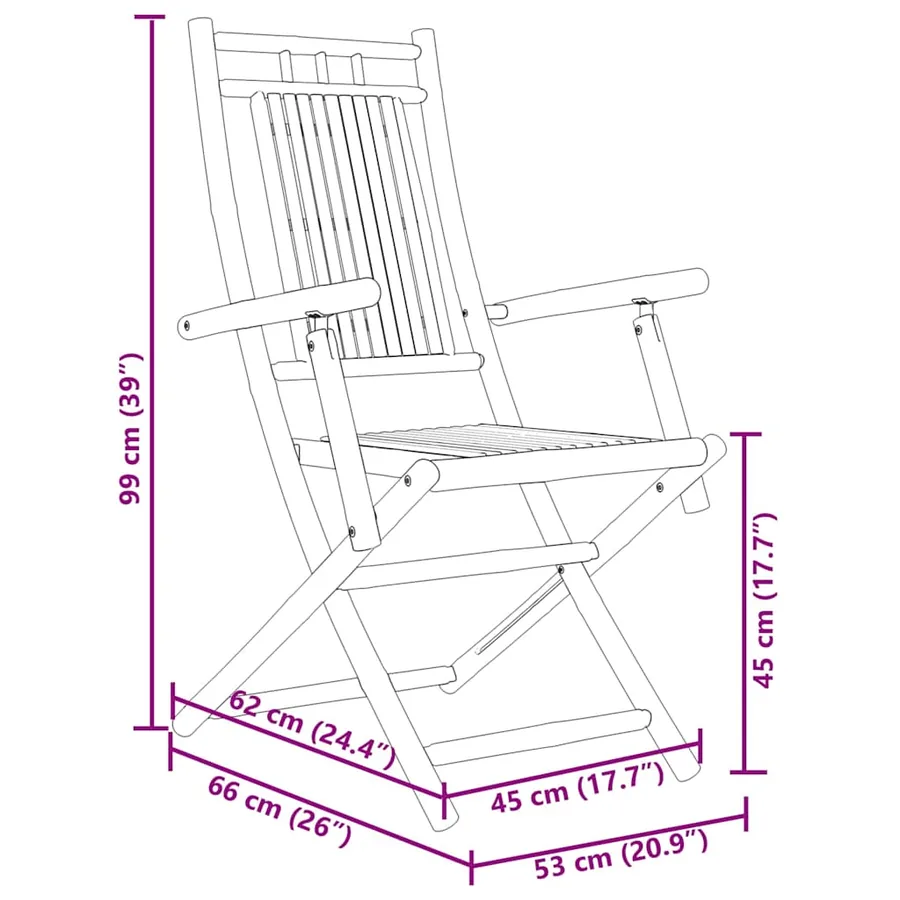 Ensemble de bistro 3 pcs bambou - 12