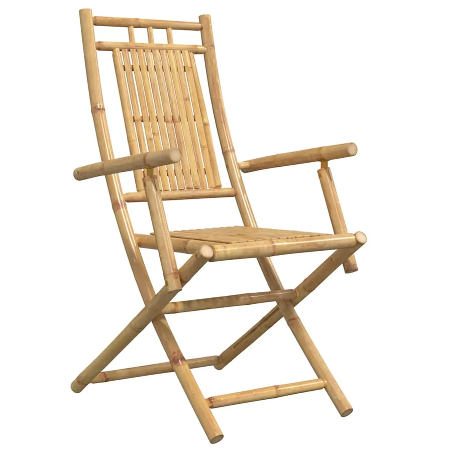 Chaises pliables de jardin lot de 4 53x66x99 cm bambou - 3
