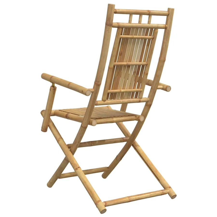 Chaises pliables de jardin lot de 4 53x66x99 cm bambou - 7