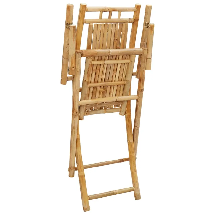 Chaises pliables de jardin lot de 4 53x66x99 cm bambou - 8