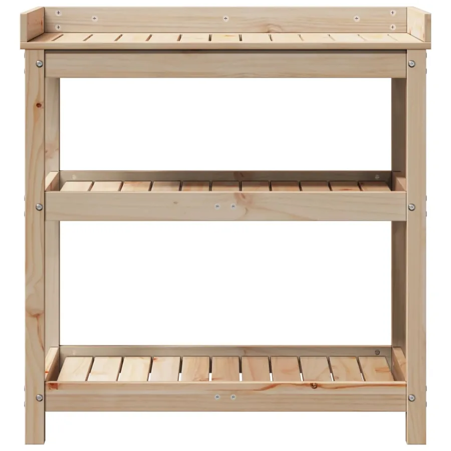 Table de rempotage et étagères 82,5x45x86,5 cm bois massif pin - 5