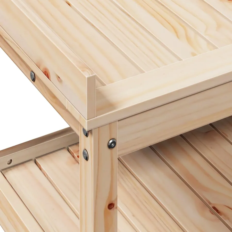 Table de rempotage et étagères 82,5x45x86,5 cm bois massif pin - 8