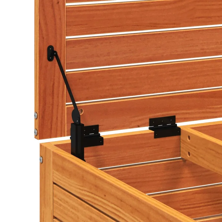 Repose-pied de jardin cire marron 62x63,5x32 cm bois pin massif - 8