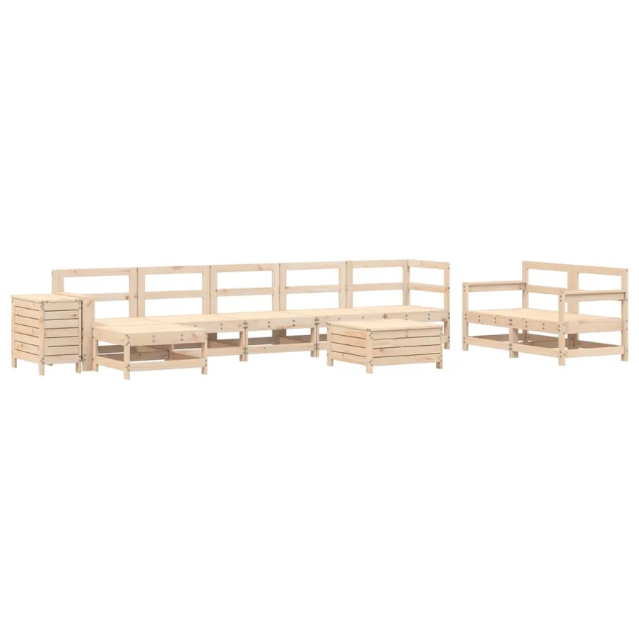 Salon de jardin 10 pcs bois de pin massif - 2