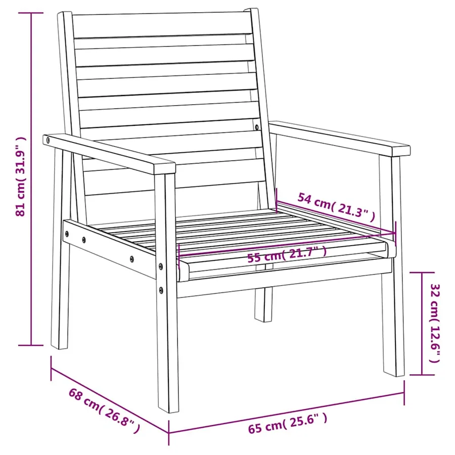Ensemble de salon de jardin 3 pcs bois d'acacia solide - 11