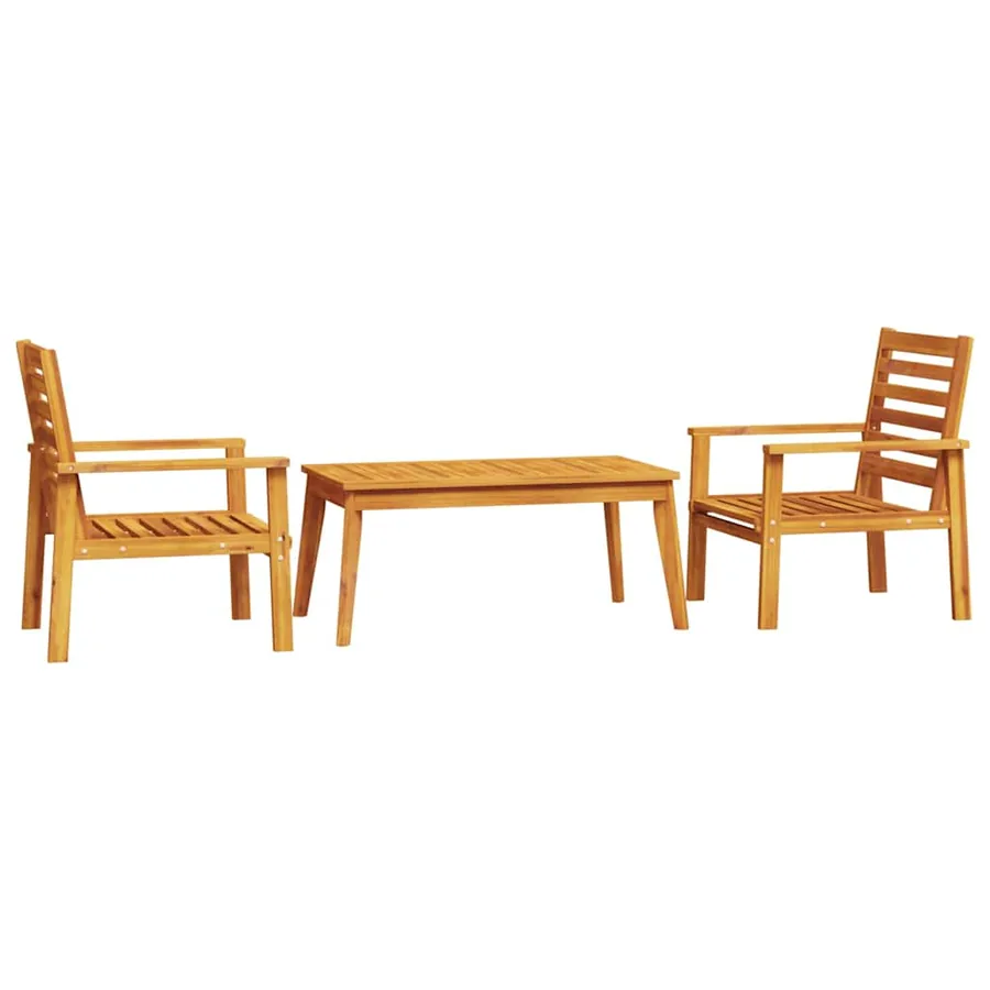 Ensemble de salon de jardin 3 pcs bois d'acacia solide - 2