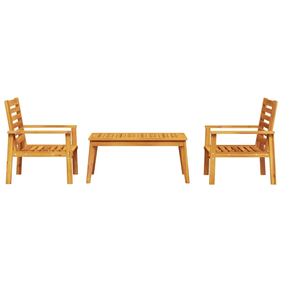 Ensemble de salon de jardin 3 pcs bois d'acacia solide - 3