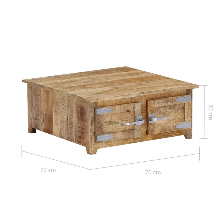 Table basse 70x70x30 cm Bois de manguier solide - 11