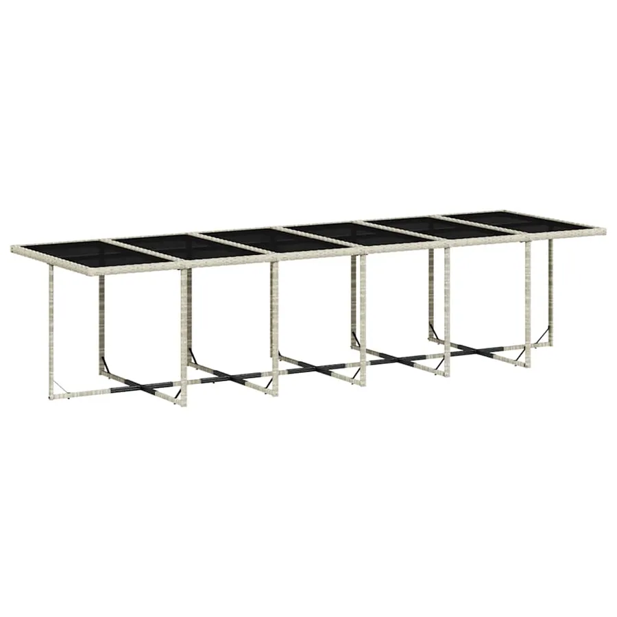 Ensemble à manger de jardin et coussins 13 pcs gris clair rotin - 4
