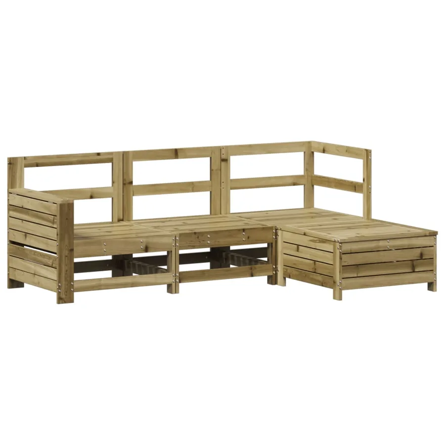 Salon de jardin 4 pcs bois de pin imprégné - 2