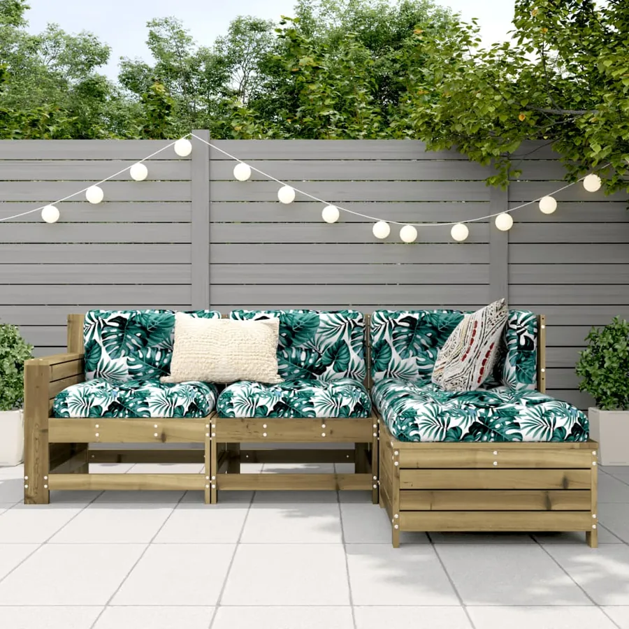 Salon de jardin 4 pcs bois de pin imprégné - 3