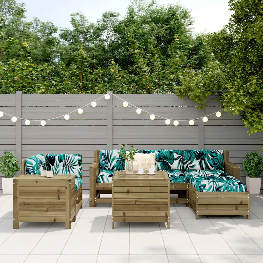 Salon de jardin 7 pcs bois de pin imprégné - 3