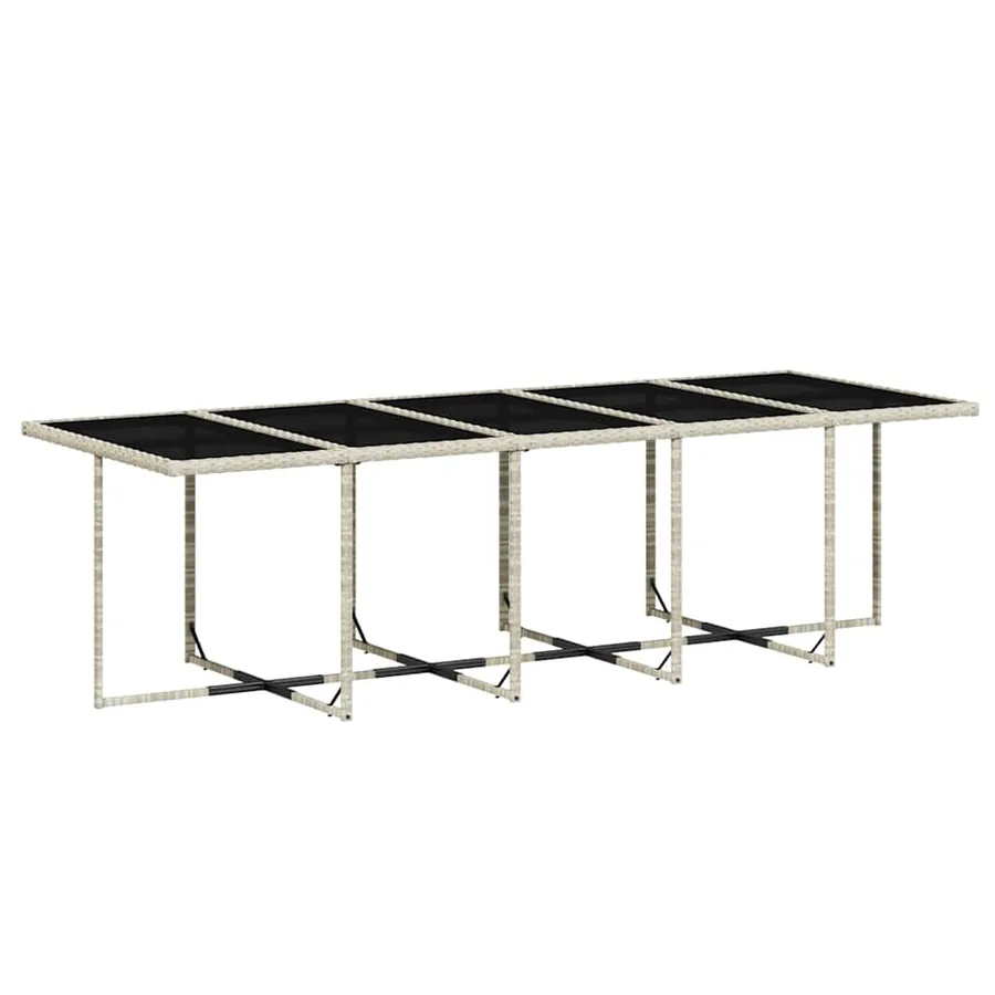 Ensemble à manger de jardin et coussins 15 pcs gris clair rotin - 3
