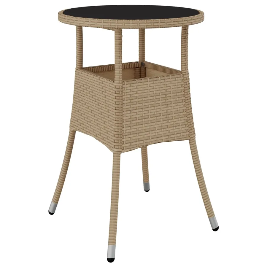 Ensemble à manger de jardin et coussins 3 pcs beige rotin verre - 4