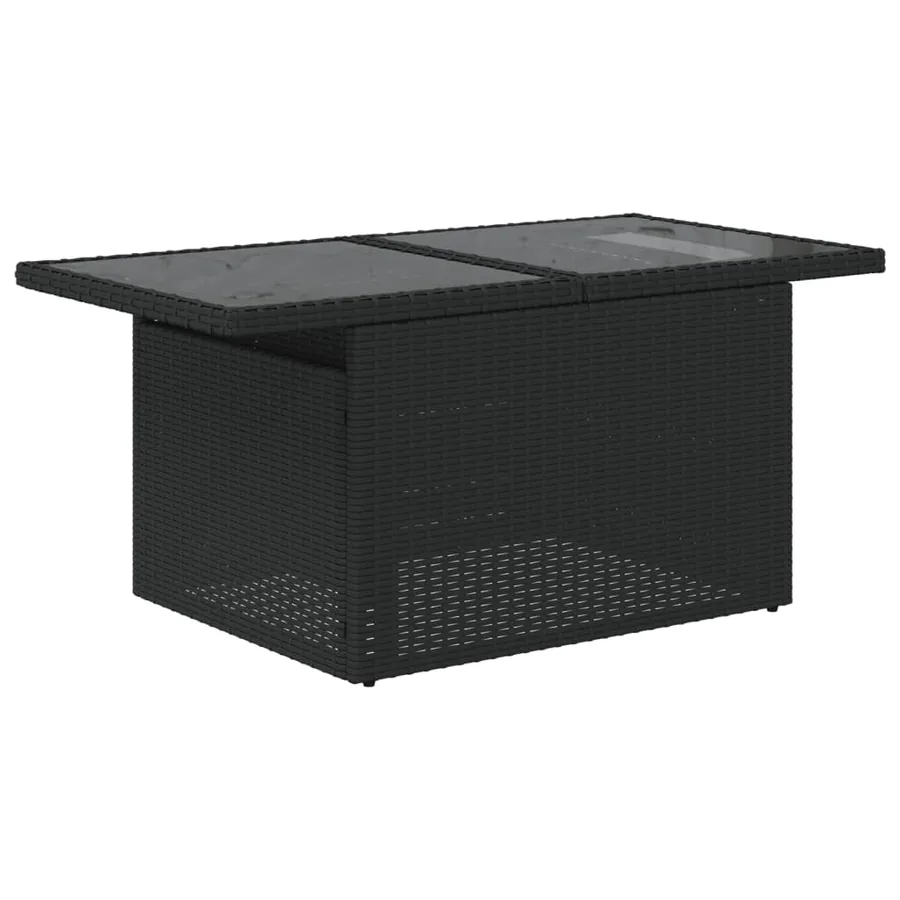 Salon de jardin 8 pcs avec coussins noir résine tressée - 7
