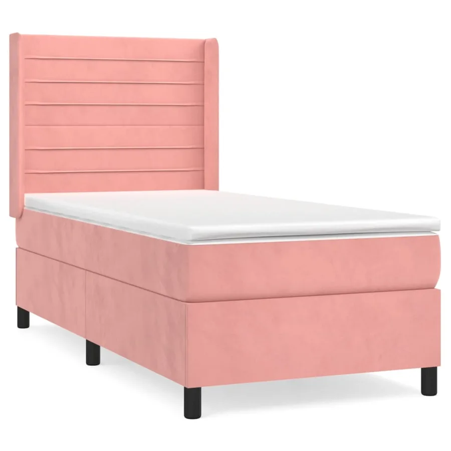 Sommier à lattes de lit avec matelas Rose 90x200 cm Velours - 2