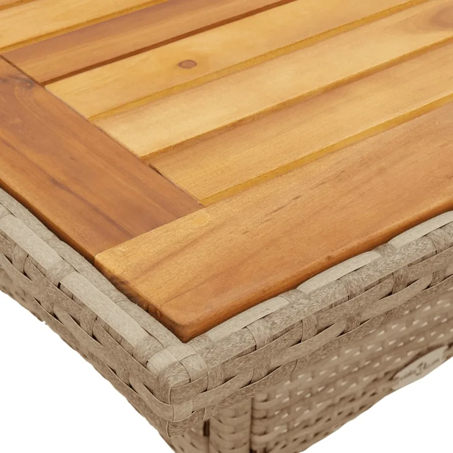 Ensemble à manger de jardin et coussins 3pcs beige rotin acacia - 6
