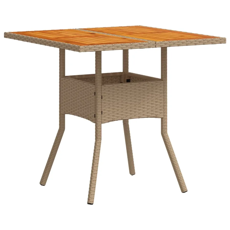 Ensemble à manger de jardin et coussins 3pcs beige rotin acacia - 4