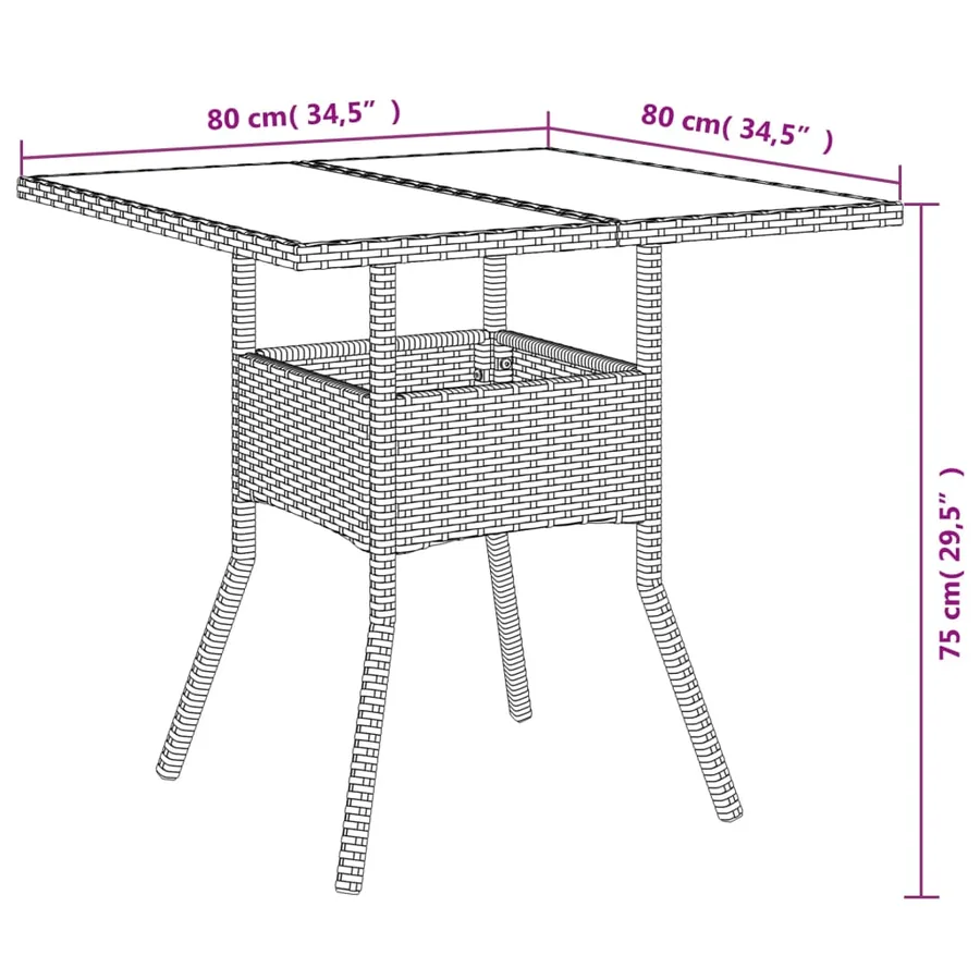 Ensemble à manger de jardin et coussins 3pcs beige rotin acacia - 9