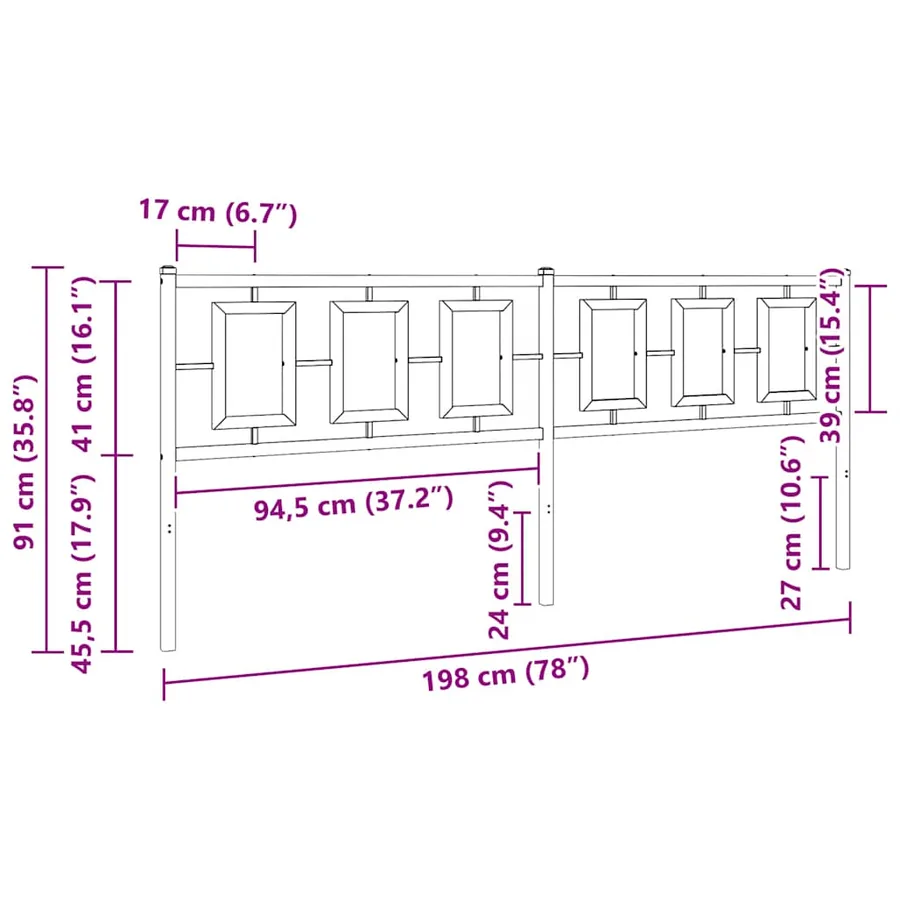 Tête de lit de remplacement métal blanc 193 cm - 7