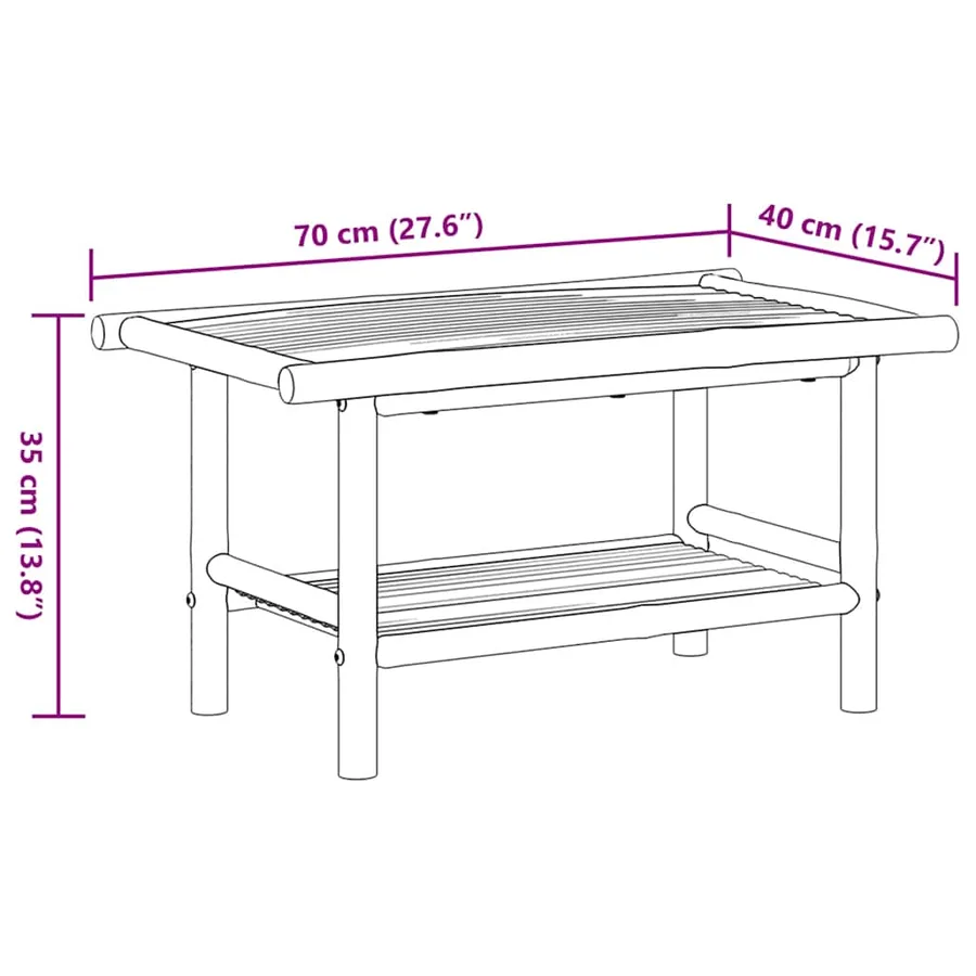 Table basse 70x40x35 cm bambou - 8