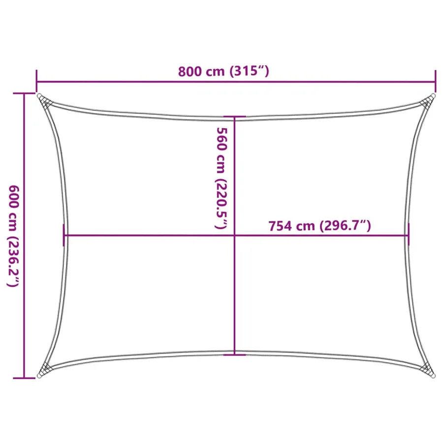 Voile d'ombrage sable 8x6 m 100 % polyester oxford - 10
