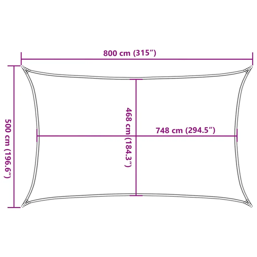 Voile d'ombrage sable 8x5 m 100 % polyester oxford - 10